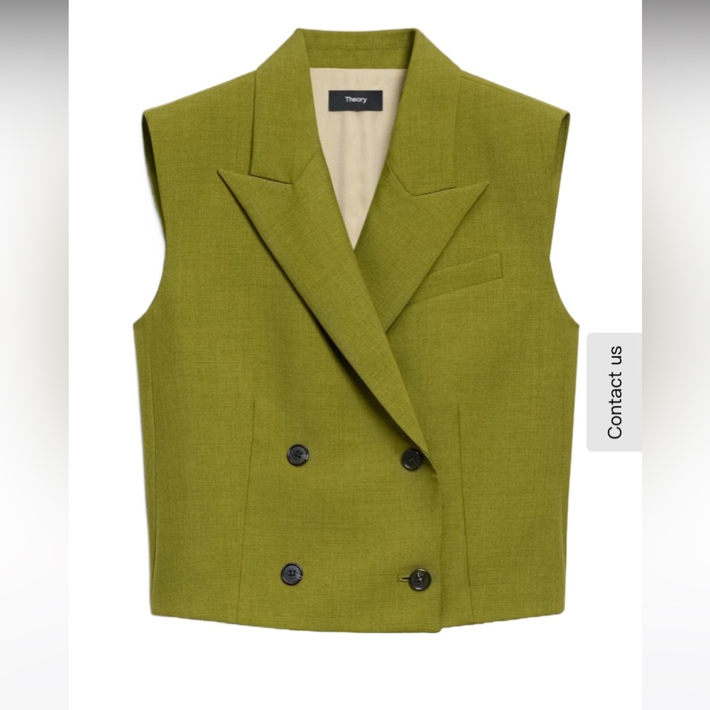 Theory Double-Breasted Sleeveless Blazer Vest